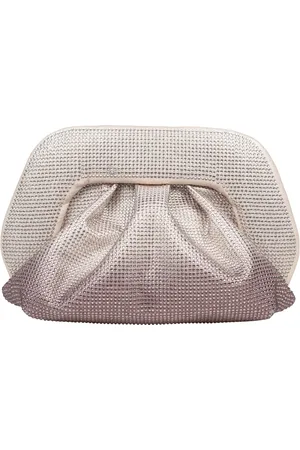 THEMOIRÈ Fabric Clutch Bag With Rhinestones Applied