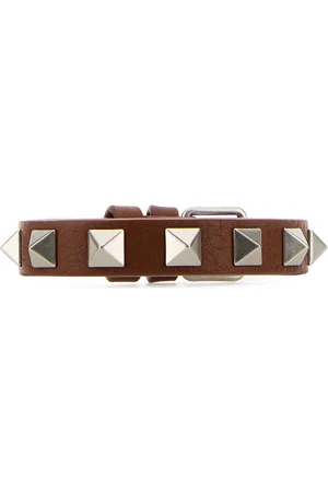 VALENTINO GARAVANI Caramel Leather Rockstud Bracelet