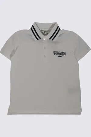 Fendi Grey Cotton Polo Shirt