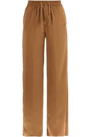 HERNO Wide Leg Camel Polyester Pants