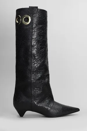 LELLA BALDI Low Heels Boots In Leather