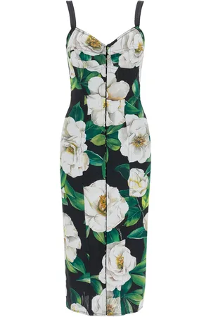Dolce & Gabbana Gardenia Dress In Black Polyamide Blend