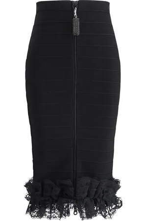 Self-Portrait Lace Detail Midi Skirt