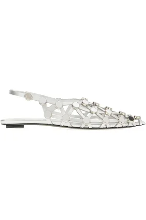 The Attico Nappa Leather Grid Ballerinas