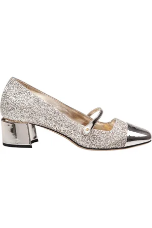 Jimmy Choo Glitter And Laminated Leather Pumps Color Gold And Sand