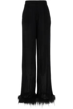 Prada Black Satin Wide-leg Pant