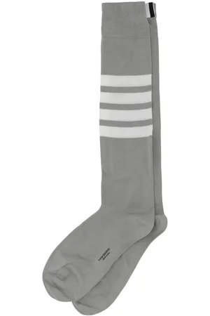 Thom Browne Light Grey Cotton Blend Socks