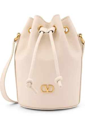 VALENTINO GARAVANI Ivory Leather Bucket Bag