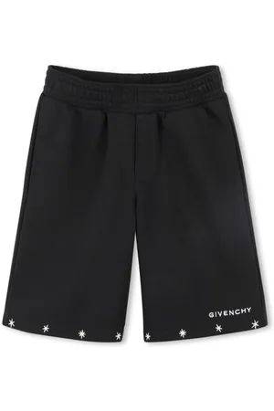 Givenchy Shorts With Logo Lettering On The Front And Star Embroidery In Cotton Blend Boy