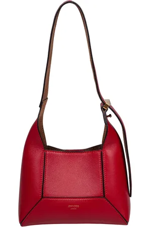 Jimmy Choo Diamond Hobo/s Shoulder Bag In Red Leather