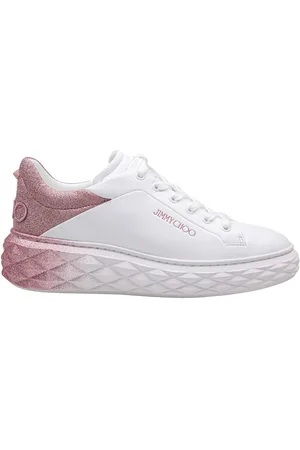 Jimmy Choo White Leather Sneakers With Glitter Degrade