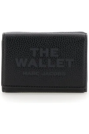 Marc Jacobs The Wallet Trifold Wallet With Engraved Logo On The Front In Hammered Leather Woman