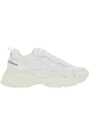 Stuart Weitzman Sneakers With Logo Embroidery On The Side And Logo Patch On The Heel In Leather And Mesh Woman