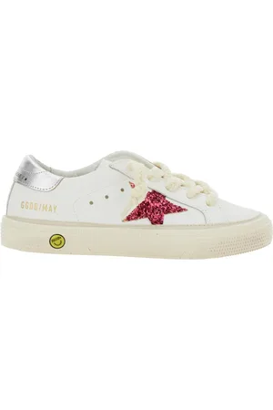 Golden Goose May Sneakers With Star Patch On The Side And Laminated Heel In Leather Girl