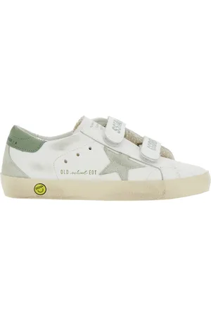 Golden Goose Old School Sneakers With Star Patch On The Side And Logo Lettering On The Front In Leather Boy