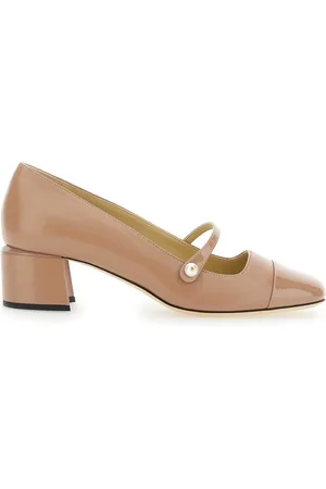 Jimmy Choo Elisa Pumps With Strap Closure With Button In Leather Blend Woman