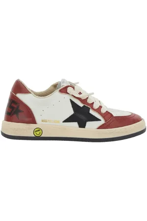 Golden Goose Ballstar Sneakers With Star Patch On The Side And Logo Lettering On The Side In Leather Boy