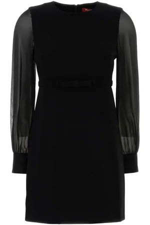 Max Mara Black Triacetate Blend Ritmo Mini Dress