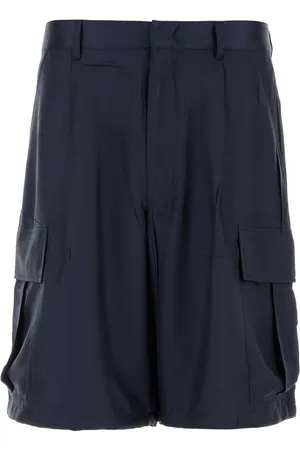 Prada Dark Blue Silk Bermuda Shorts