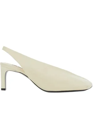 Jil Sander Slingback Pumps With Square Toe And High Heel In Leather Woman