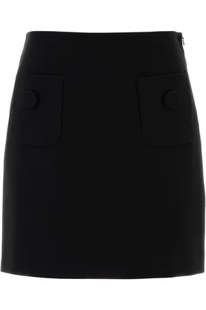 Max Mara Black Triacetate Blend Pagine Mini Skirt
