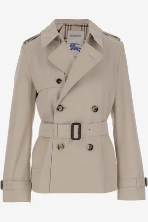 Burberry Cotton Blend Short Trench Coat