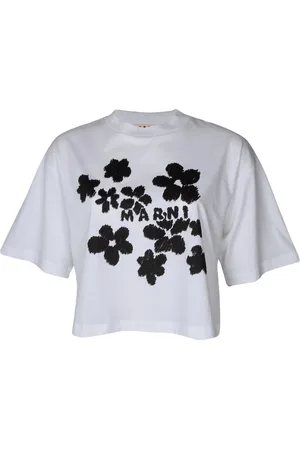 Marni Cotton T-shirt With Flower Print