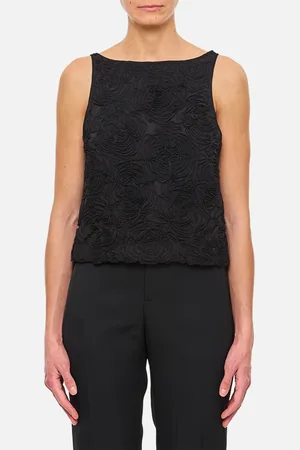 ROTATE Flower Mesh Boatneck Top