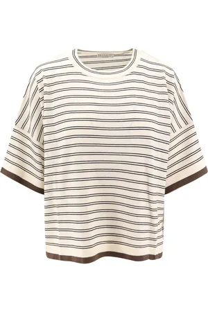Brunello Cucinelli Wool And Cashmere Sweater With Striped Motif