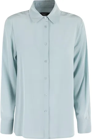Max Mara Light Blue Silk Almina Shirt