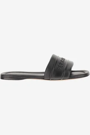 Salvatore Ferragamo Leather Sandals With Logo