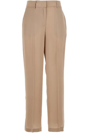 SEMICOUTURE Satin Finish Trousers In Acetate And Silk Blend Woman
