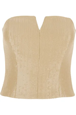 FEDERICA TOSI Bustier Top With All-over Sequin Application In Fabric Woman