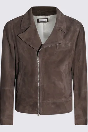 Brunello Cucinelli Brown Leather Jacket