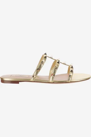VALENTINO GARAVANI Leather Rockstud Slide Sandals