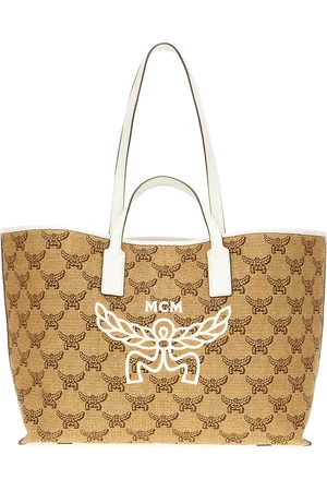 MCM Printed Synthetic Leather Shopping Bag