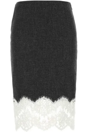 BLUMARINE Charcoal Stretch Viscose Blend Skirt