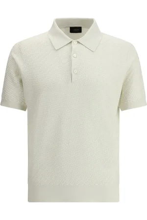 BRIONI Polo Shirt With Woven Pattern.