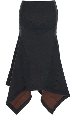 The Attico Midi Skirt With Logo Lettering And Handkerchief Hem In Cotton Woman