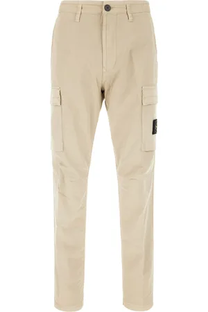 Stone Island Beige Stretch Cotton Cargo Pants