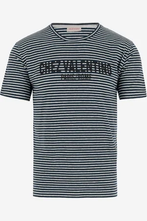 VALENTINO Logo Print Striped T-shirt