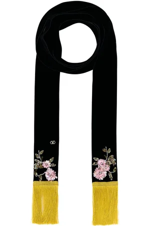 VALENTINO GARAVANI Black Velvet Scarf