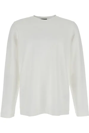 THEORY Ryder Crewneck T-shirt With Long Sleeves In Viscose Blend Stretch Man