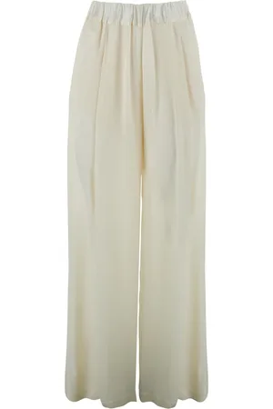 SEMICOUTURE Jhonny Pants With Pleated Details And Elastic Waist In Silk Blend Woman
