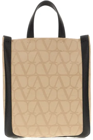 VALENTINO GARAVANI Beige Toile Iconographe Fabric Handbag