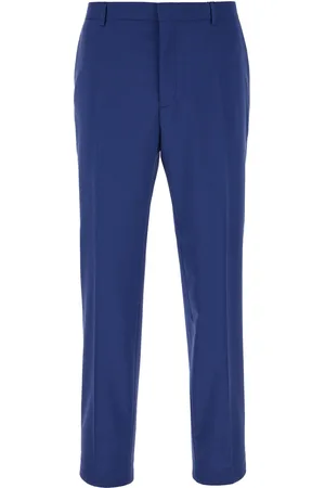 Calvin Klein Blue Stretch Wool Blend Pants