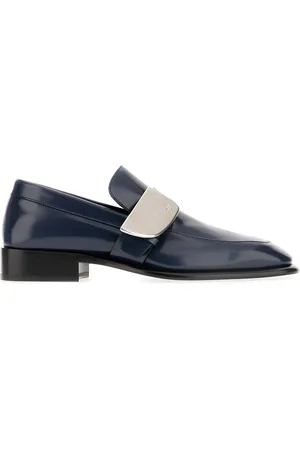 Burberry Blue Leather Shield Loafers