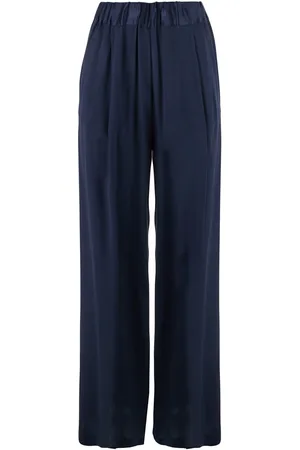 SEMICOUTURE Jhonny Pants With Pleated Details And Elastic Waist In Silk Blend Woman