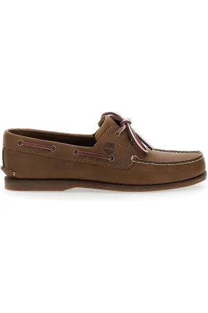 Timberland Boat Loafers With Lace-up Detail In Leather Man