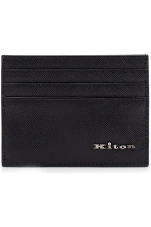 Kiton Leather Card Holder With Metal Logo